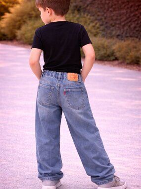 Levi’s 502 KIDS Tapered Jeans Light Wash Stretch Denim KDS12